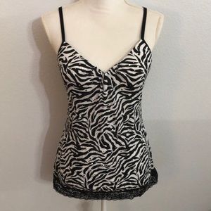 Cute spaghetti strap zebra print top. Size L